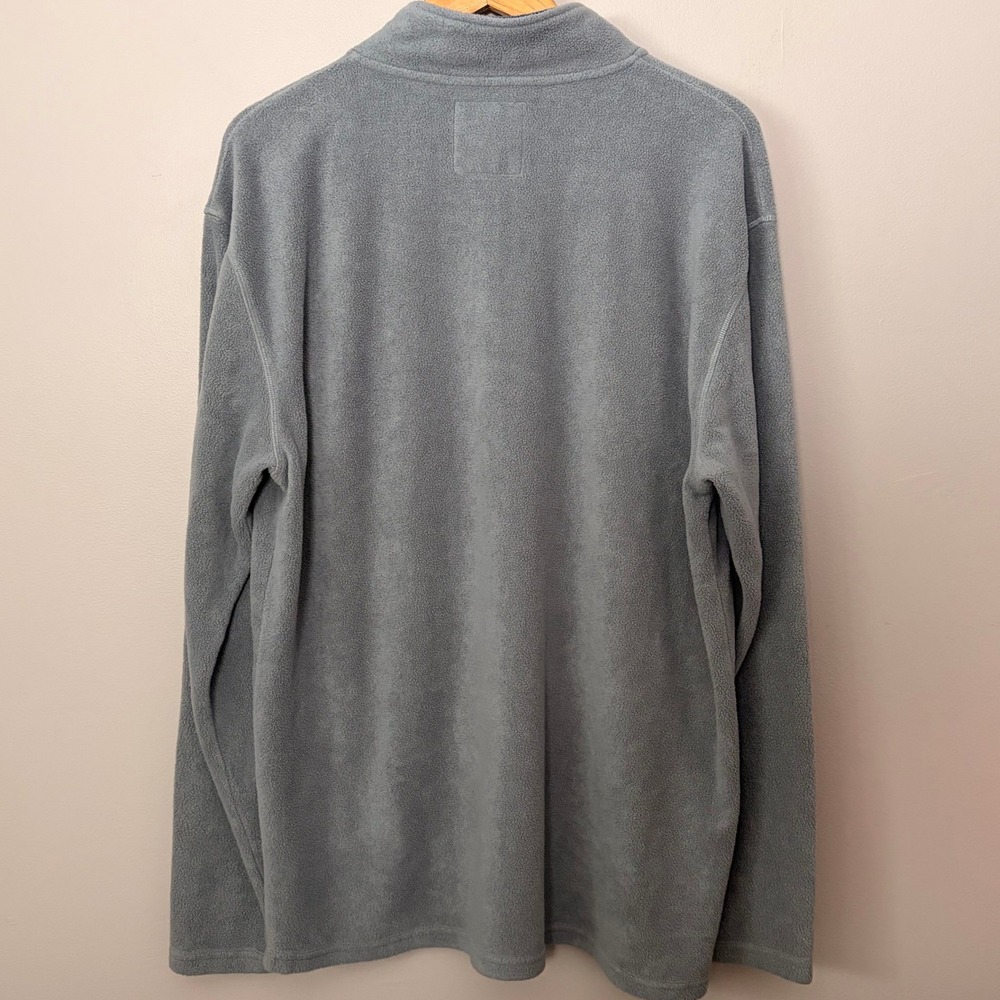 Free Fly Pullover Mens 2XL Blue Grey Bamboo Fleece Snap Mock Neck Performance - Picture 3 of 8